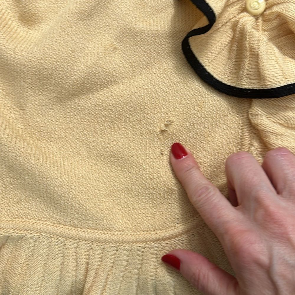 St. John Cream Cardigan with Black Trim - Picture 9 of 9